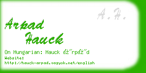 arpad hauck business card